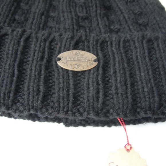 Hand Knitted Hat Toque Adult Size S-(M Acrylic Color Black - 018 Hand knit by me - Picture 8 of 9